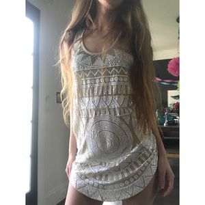 Silence + Noise sequin shirt dress